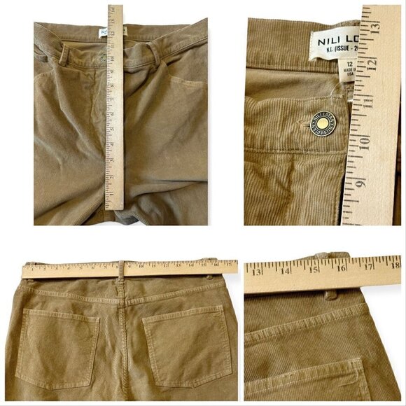 Nili Lotan Celia Corduroy Pants. Wide Leg, Size 12. Beige, New - Picture 11 of 12